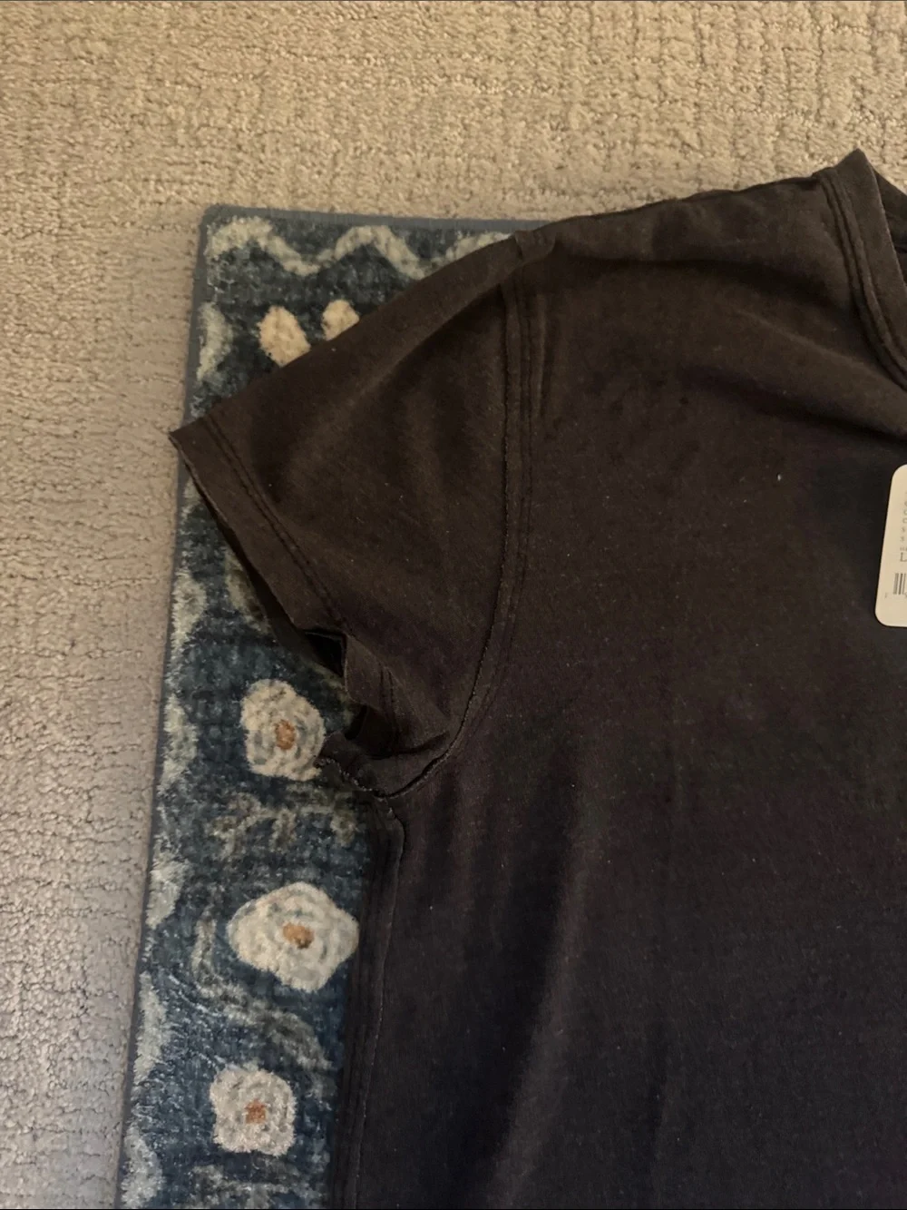 Free People Charcoal Short Sleeve Crewneck Tee